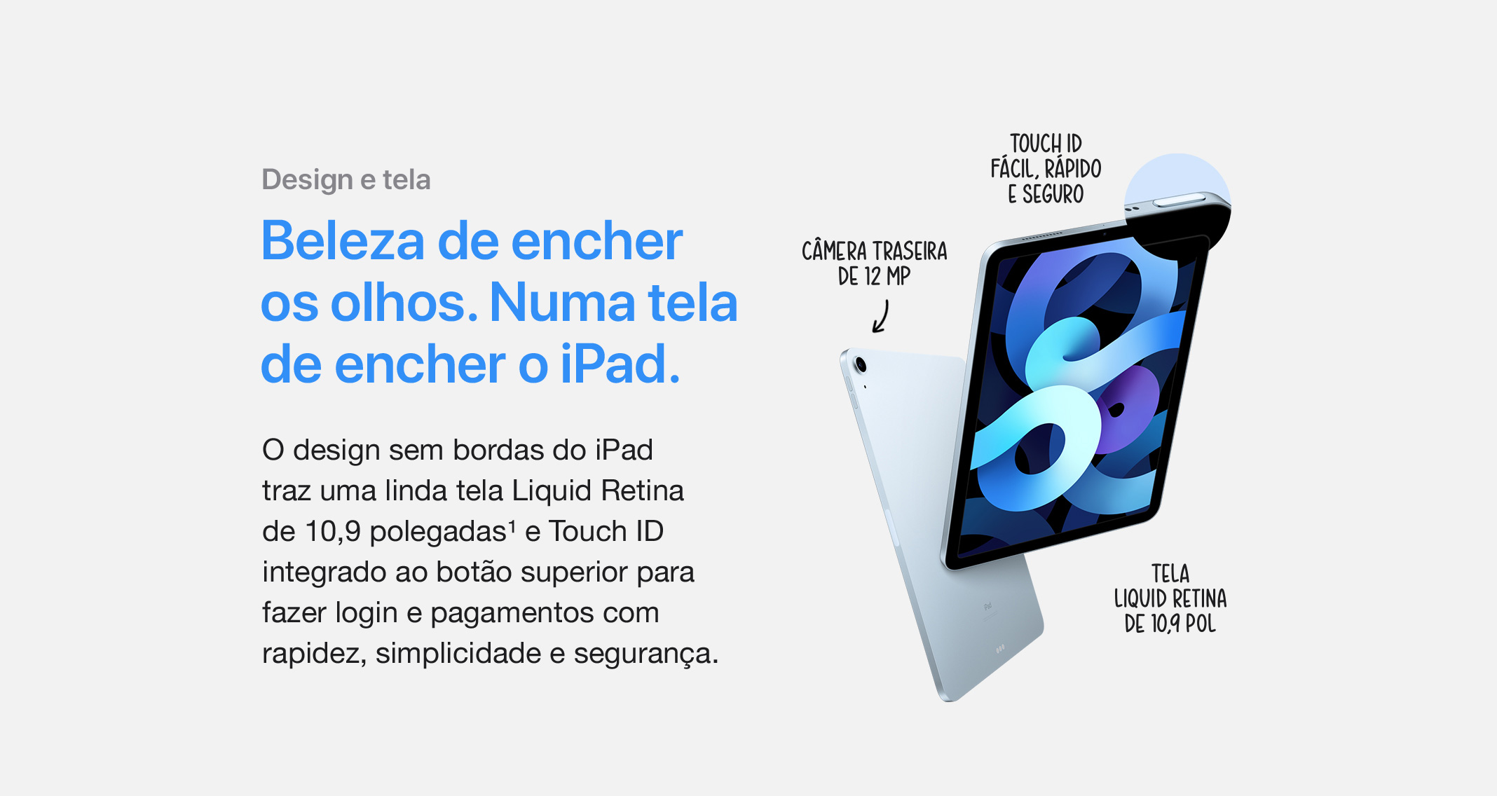 iPad Air 10,9 4ª geração Apple Wi-Fi 64GB - Azul-céu